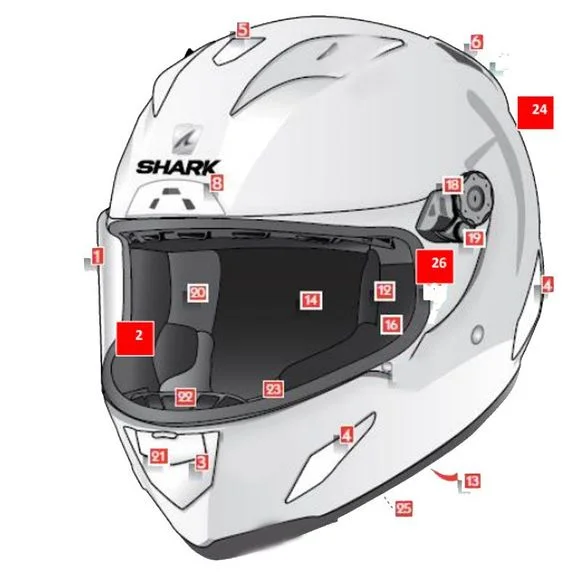 Ventilation Shark RACE-R PRO / RACE-R PRO CARBON / RACE-R PRO GP – Noir Ref : SH1204